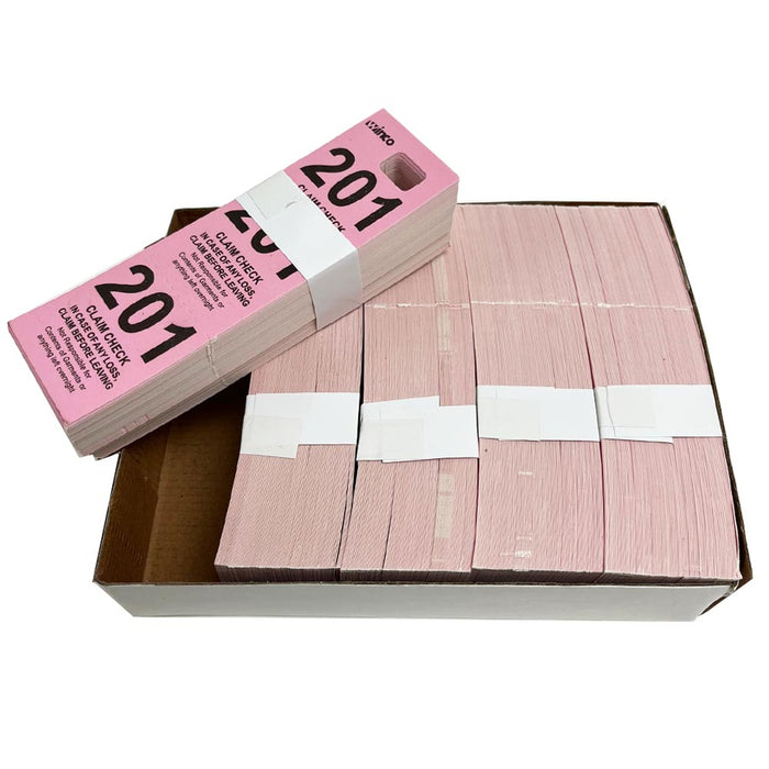 1000 Coat Room Checks Numbers Hang Tags 3 Part Paper Tickets Consecutive Numbers