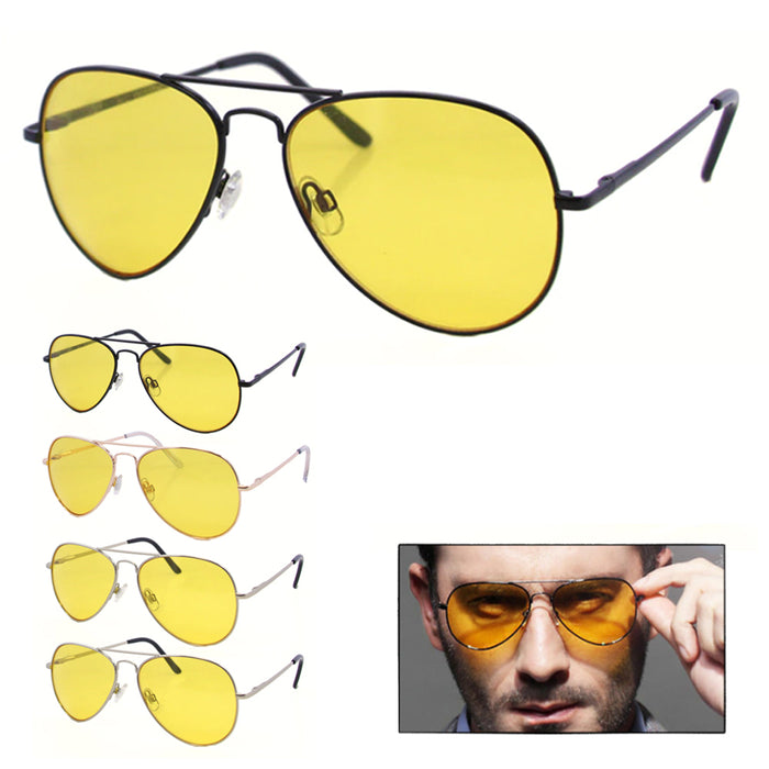 1 Pair Style Sunglasses Amber Lens Night Driving Glasses Eyewear Shades Fashion