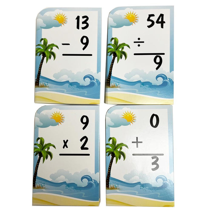 Set 4 Math Flash Cards Addition Subtraction Multiplication Division Child Learn