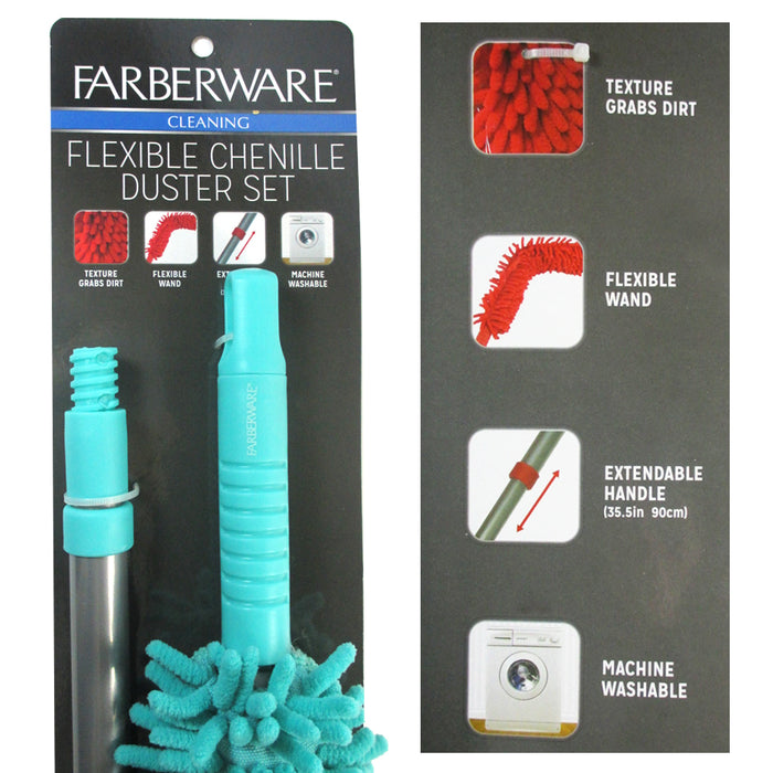 Flexible Chenille Duster Extendable Handle Telescopic Cleaner Home Cars Fan Dust