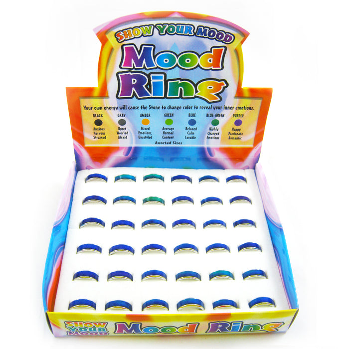 36 Pc Mood Ring Amazing Emotion Feeling Color Change Adjustable Fashion Jewelry
