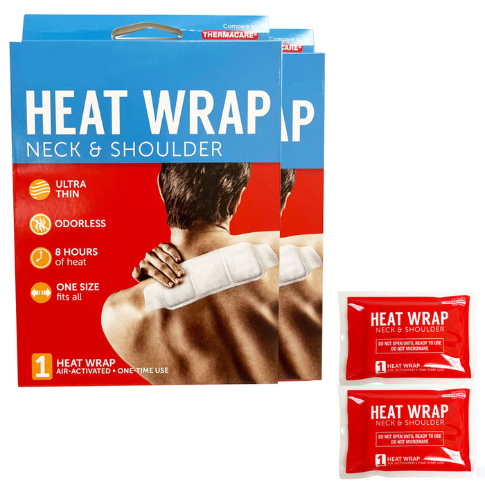 2 Heat Wraps Neck Shoulder Air Activated Muscle Pain Relief 8 Hours Heat Therapy