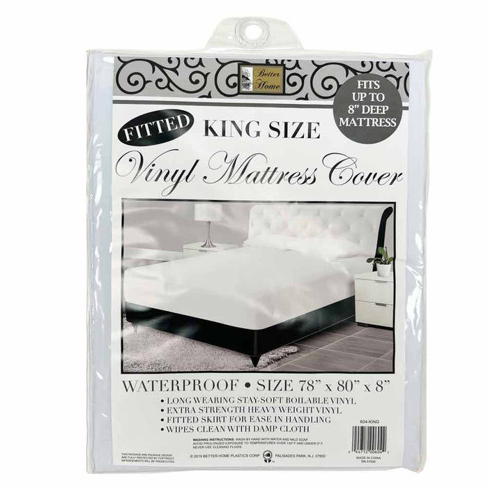 King Size Waterproof Mattress Cover Protector Vinyl  Waterproof Fitted