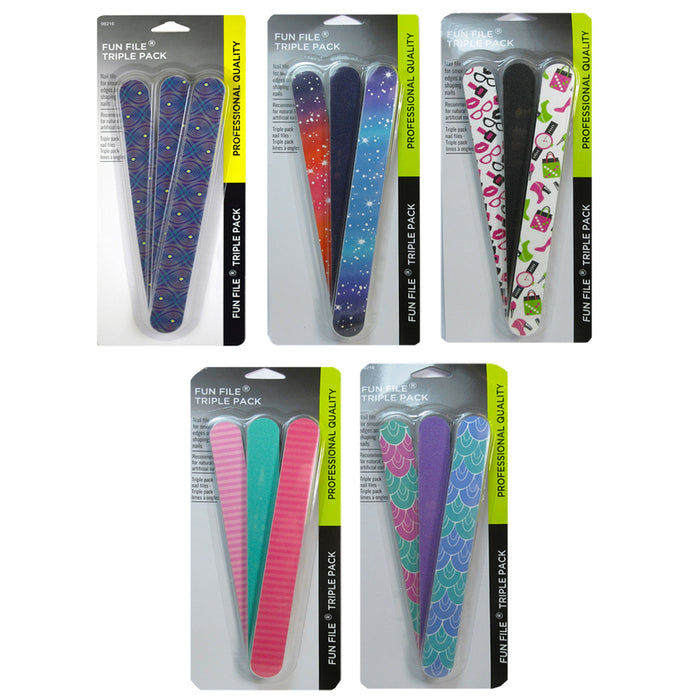 6 Pc Professional Nail File Set Double Sided Manicure Pedicure Tool Emery Boards