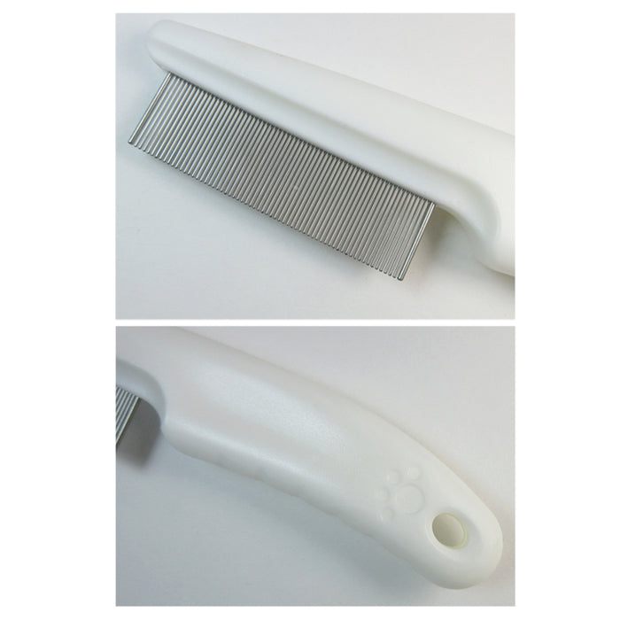 2 Pc Stainless Pet Flea Comb Brush Dogs Cats Grooming Pro Shampoo Shedding Rake