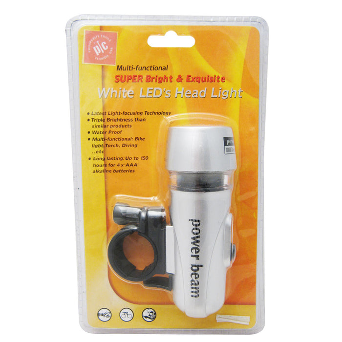 Bike LED Head Light Flashlight Headlight Torch Beam Dive Sports Waterproof Lamp