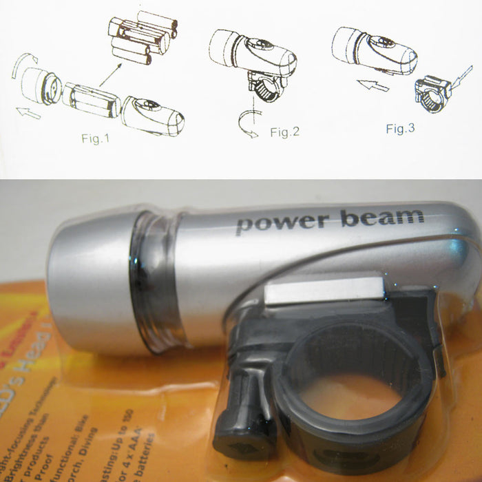 Bike LED Head Light Flashlight Headlight Torch Beam Dive Sports Waterproof Lamp