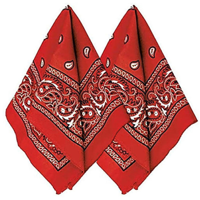 2 Pack Multi-Purpose Bandana Old Western Paisley Scarf Hat Headband Head Wrap