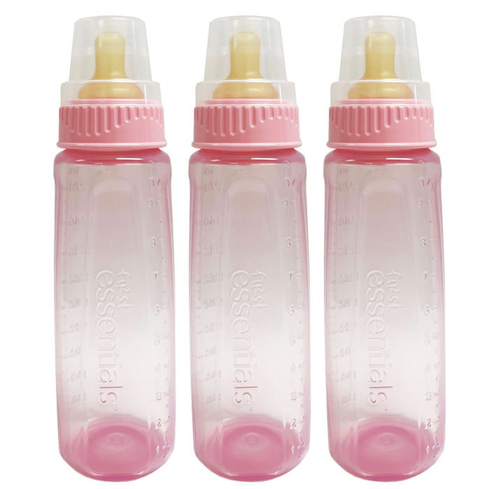 3PCS Nuk Baby Bottle BPA Free First Essentials 9Oz Leak Proof Vented Nipple Girl
