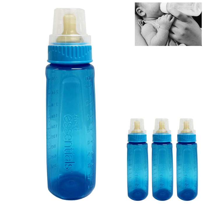 3PCS Boy Nuk Baby Bottle BPA Free First Essentials 9 Oz Leak Proof Vented Nipple