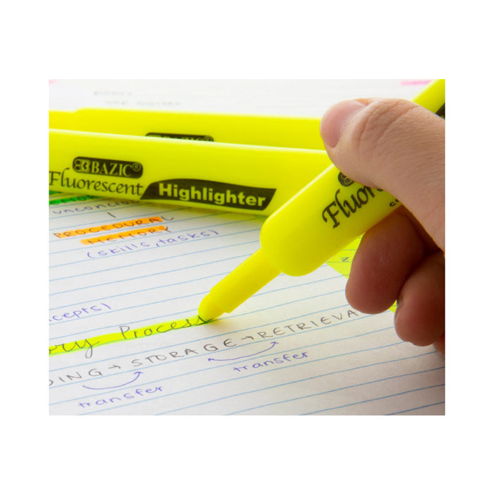 12 Pack Neon Yellow Highlighter Markers Chisel Tip Quick Dry Fluorescent Office