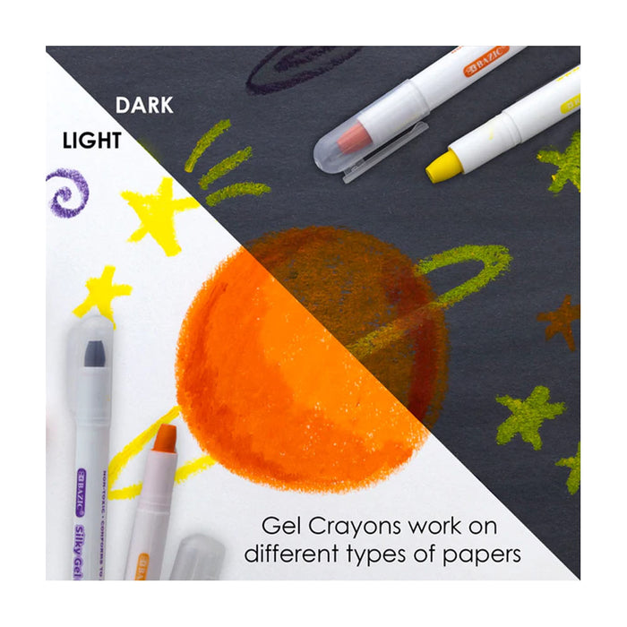 12 PC Silky Gel Crayons Twistable Non Toxic Washable Watercolor Coloring Crayon