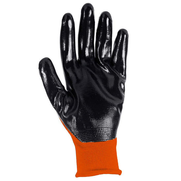 6 Pair Abrasion Resistant Work Gloves Nitrile Foam Palm Coated Safety Size Large