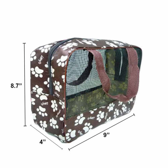 1 Small Pet Carrier Soft Mesh Sided Cat Puppy Dog Comfortable Travel Tote Bag