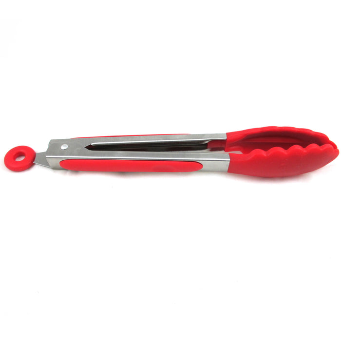 1 Kitchen Tong Food Grade Stainless Steel Silicone Locking Turner Kitchen Utensil