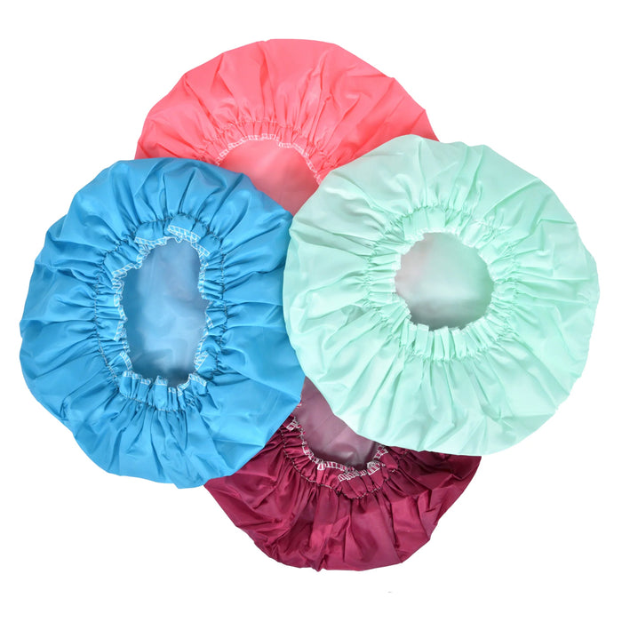 Stylish Shower Cap Satin Bouffant Pouch Hat Bath Hair Waterproof Bathing Spa New