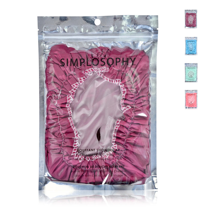 Stylish Shower Cap Satin Bouffant Pouch Hat Bath Hair Waterproof Bathing Spa New