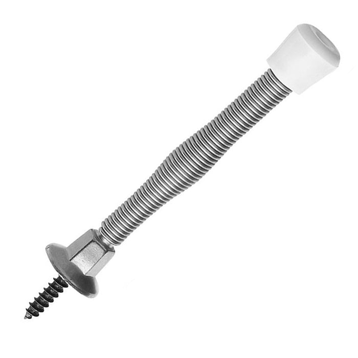 8 Spring Door Stopper Holder Screw On Set Home Wall Guard Top Bumper Safety