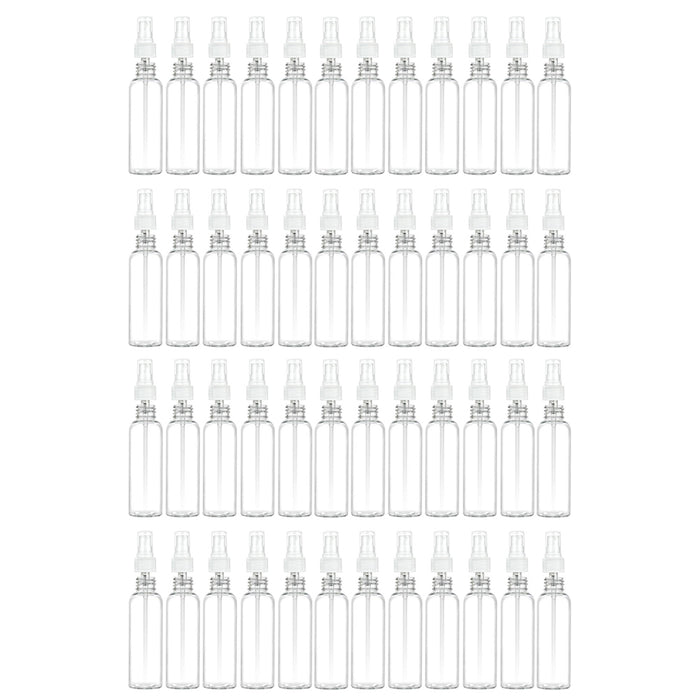 48 Lot Plastic Spray Bottles 2 oz PET Clear Mist Sprayer TSA Empty Travel Refill