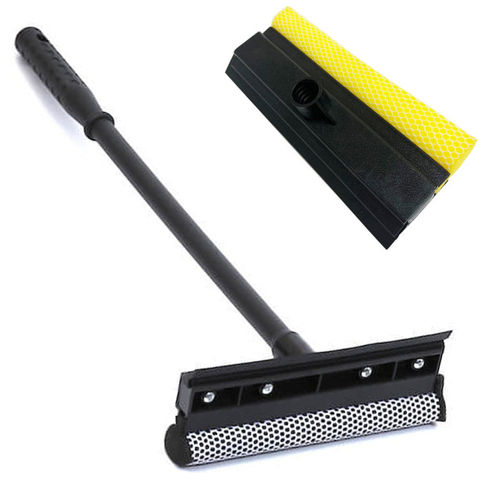 1 Car Window Squeegee Long Handle Wash Scrubber Cleaner Wiper Blade Brush 20.5"