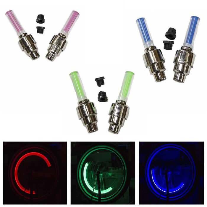 2PC LED Motion Wheel Lights Flash Tire Valve Cap Bike Bicycle Car Visible Colors