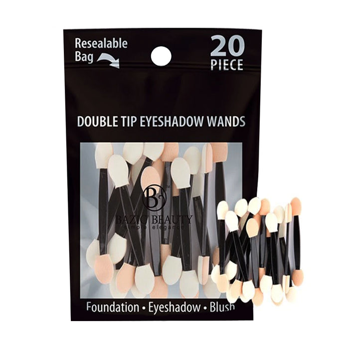 20 Pc Dual Sided Eyeshadow Applicators Makeup Brush Soft Sponge Tip Eye Lip Tool