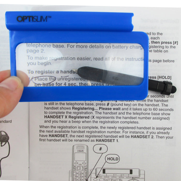 6 PC Reading Magnifier 3 in 1 Slim Loup Pen Small Fonts Low Vision Fits Wallet