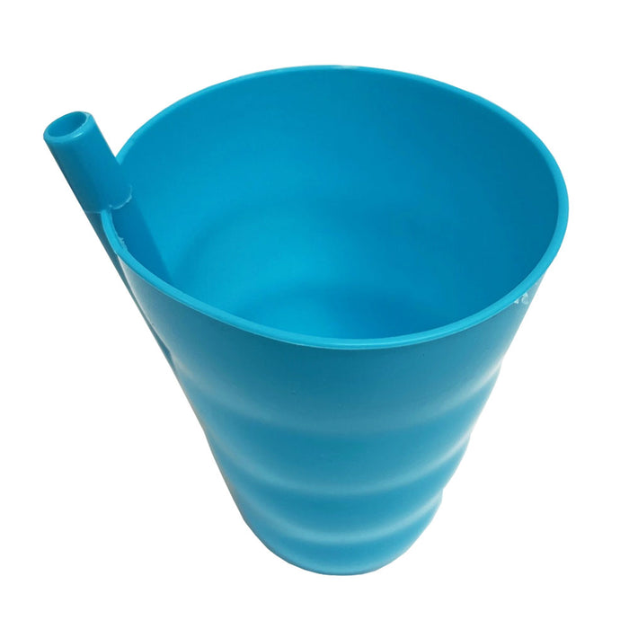 8 Plastic Cup with Built in Straw Sip Dishwasher Safe Assorted Colors Drink Kids