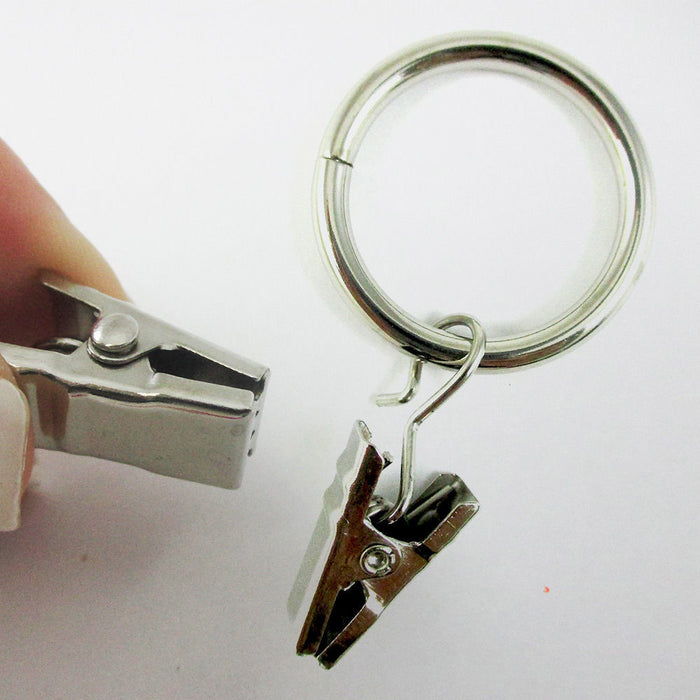16 Metal Shower Curtain Rings Drape Clip 1.25" Outer Diameter Fit Up To 7/8" Rod