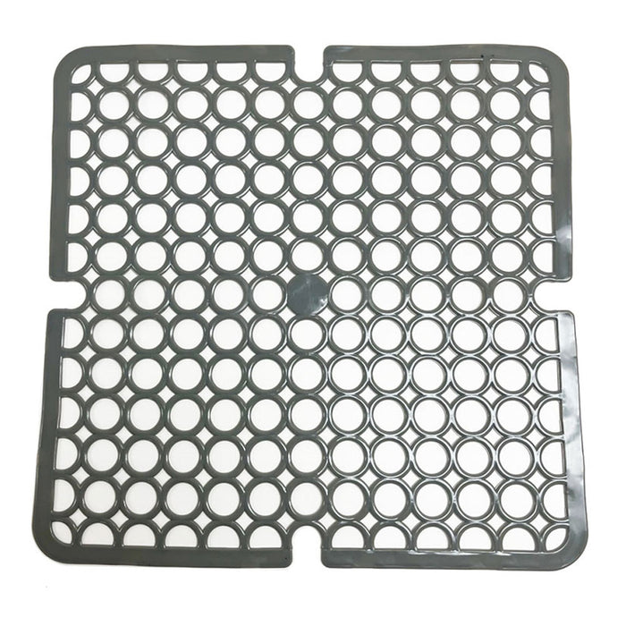 2 Grey Kitchen Sink Protector Porcelain Stainless Steel Sink Non-Slip 11" x 11"