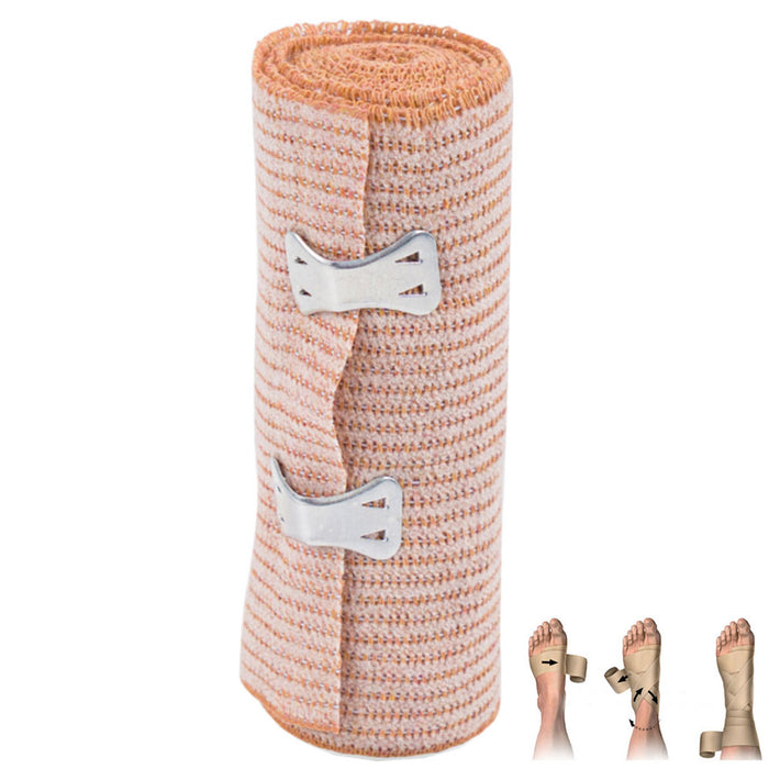 Elastic Bandage Gauze Rolls Adherent Tape First 4in Aid Kit Wrap Medic Emergency