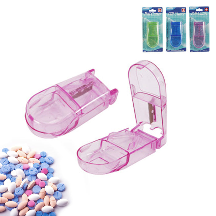 2 Pill Cutter Splitter Steel Blade and Guard Storage Easycare V2 Tablet Spliter