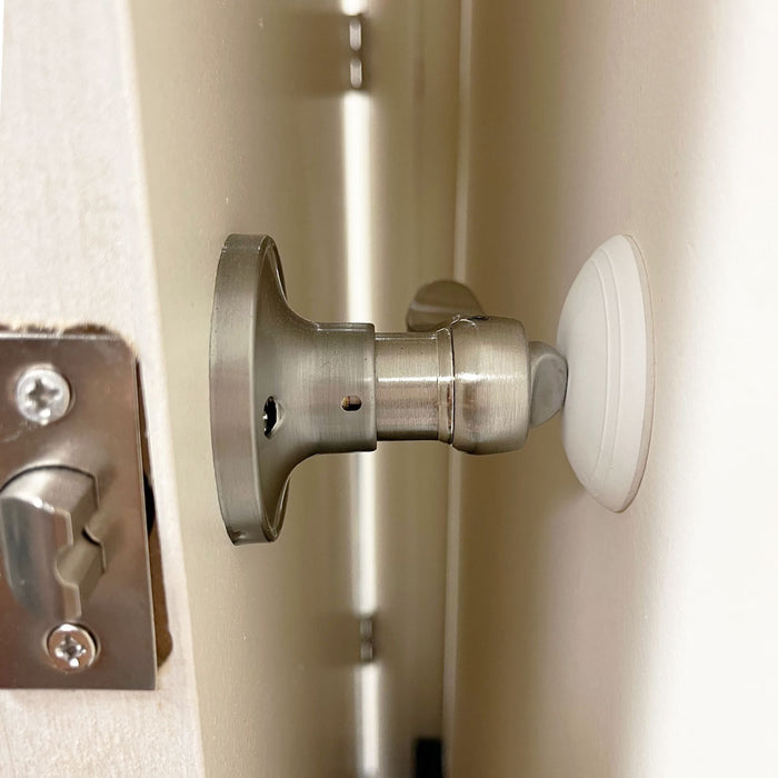 12 Pc Wall Shields Door Knob Stopper Protector Guard Round White Adhesive Back