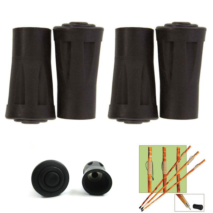 4 Reinforced Rubber Tip End Cap Hammers Trekking Pole Hiking Walking Stick Cane