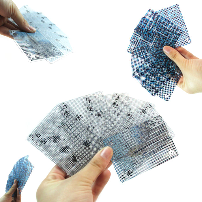 2X Waterproof Pixel Playing Cards Poker Size Decks Optical Illusion Effect Games
