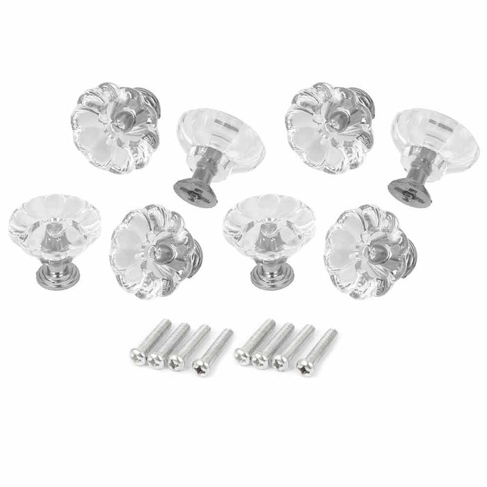 8 Pcs Crystal Cabinet Knobs Diamond Shape Drawer Cabinets Dresser Pulls Handles