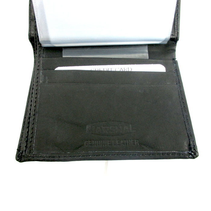 Leather Wallet Sheriff Officer ID Holder Police Shield Security Black Case New
