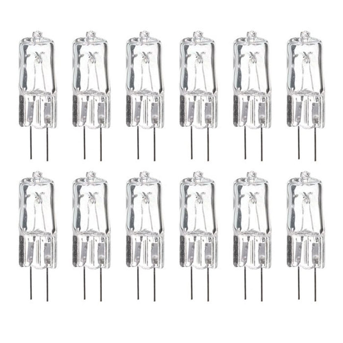 12 Pack Halogen Replacement Bulbs G4 Base 12V 20W Watt Lamp Bypin Light Bulb