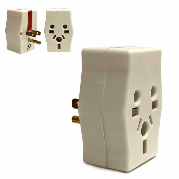 2 Pack Multi Adapter Travel Plug Outlet Extender Europe to USA Adaptor Converter