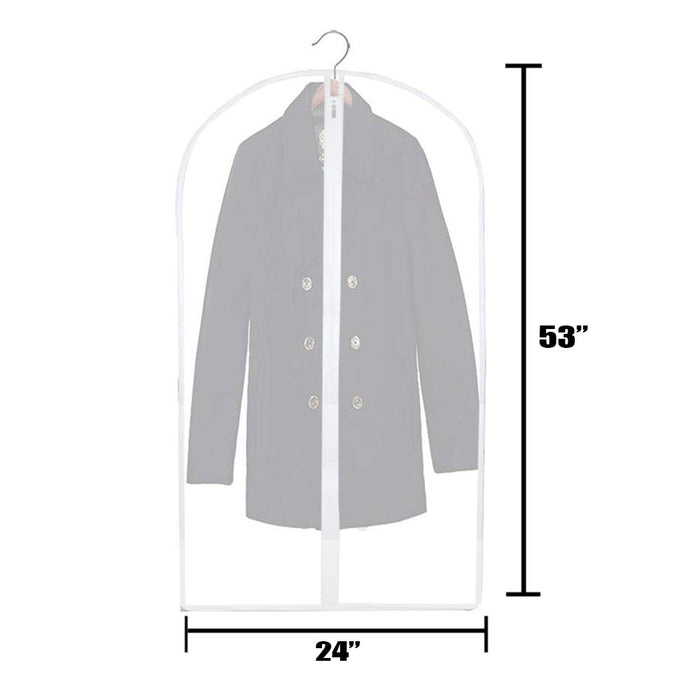 6 PK Suit Garment Bags Dress Storage Translucent Cover 53" Clothing Coat Carrier