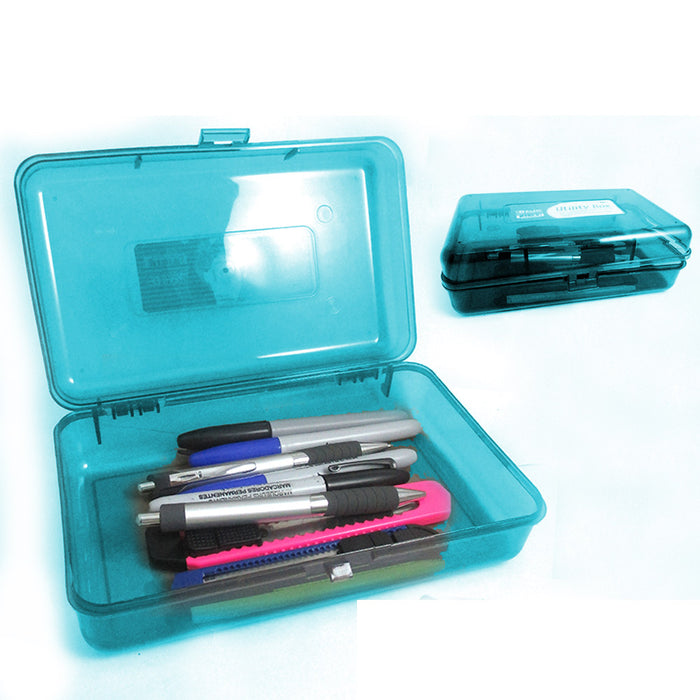 Plastic Pencil Box Case Kids School Office Supplies Pen Art Craft Organizer New