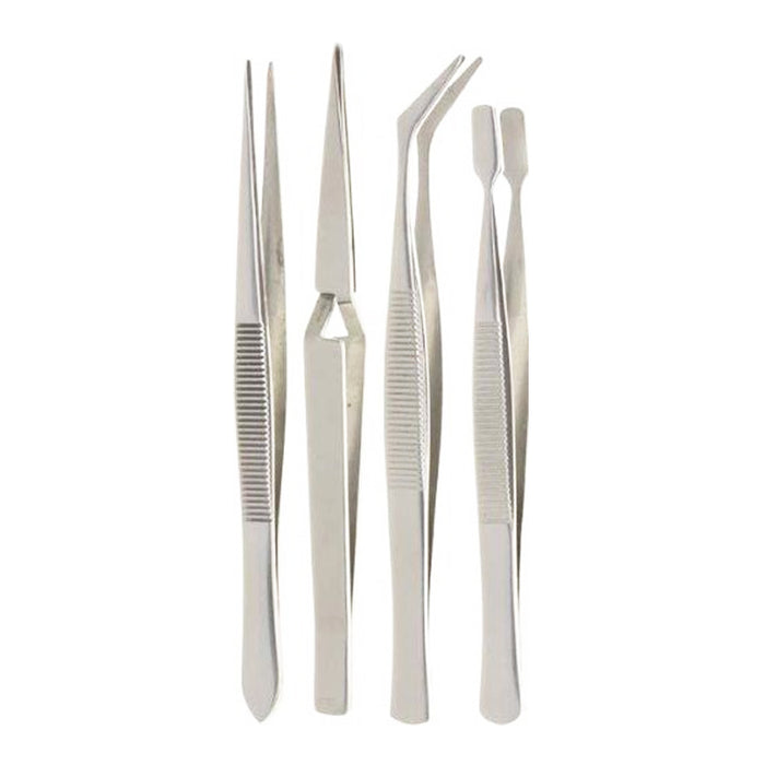 4 Pc Tweezer Set Stainless Steel Hobby Electronic Jewelry Watch Repairs Tool New