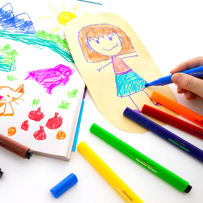 32 PC Jumbo Washable Markers Kids Arts Crafts School Broad Line Marker Colors