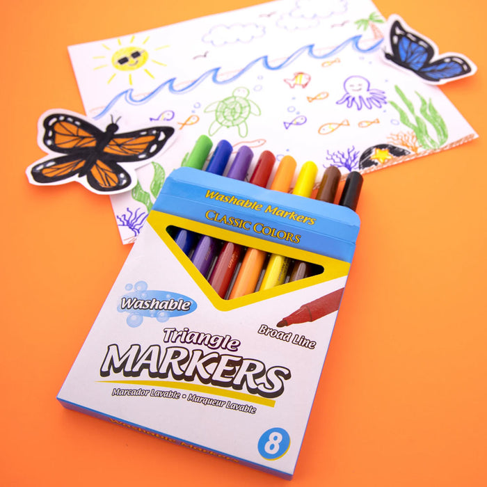 32 PC Jumbo Washable Markers Kids Arts Crafts School Broad Line Marker Colors