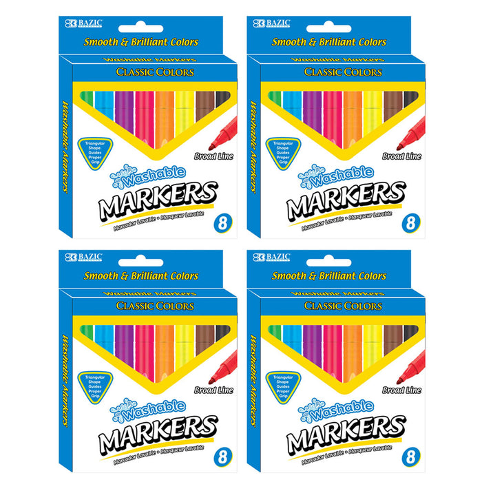 32 PC Jumbo Washable Markers Kids Arts Crafts School Broad Line Marker Colors