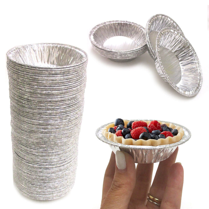 500 Pc Aluminum Foil Tart Pan Mini Pie 3-3/8" Small Round Dish Baking Tin Bulk