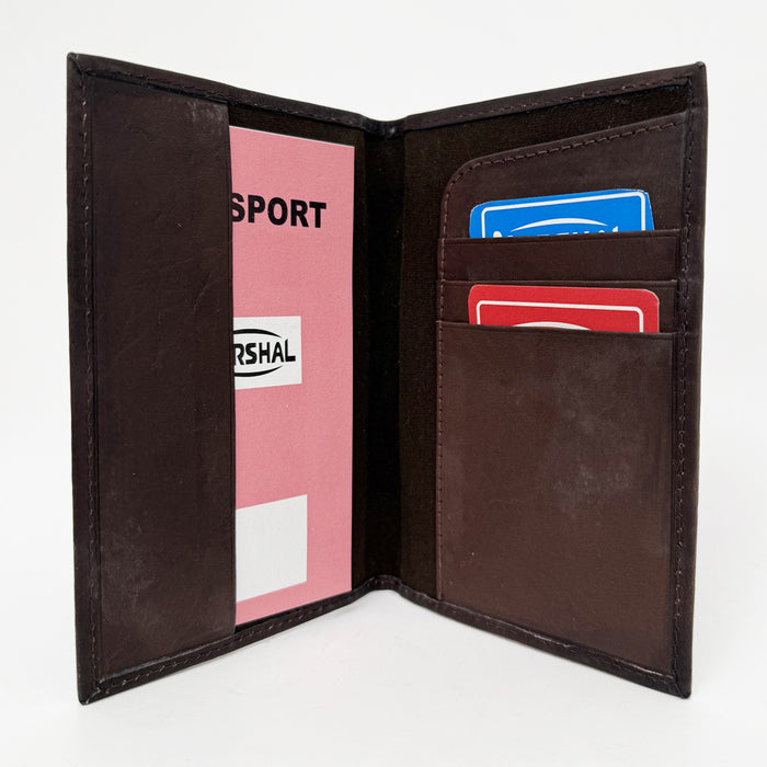 Brown Usa Leather Passport Holder Deboss Us Emblem Cover Case Wallet Card Travel