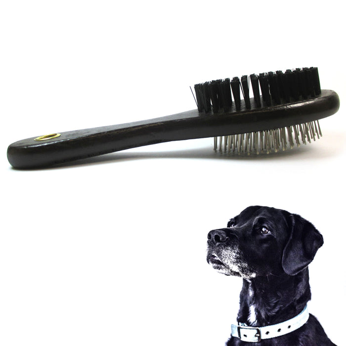 2 Double Sided Pet Brush Dog Cat Hair Grooming Coat Comb Fur Cleaner Pin Bristle