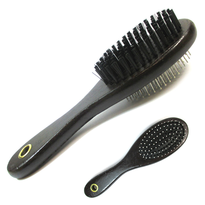 2 Double Sided Pet Brush Dog Cat Hair Grooming Coat Comb Fur Cleaner Pin Bristle