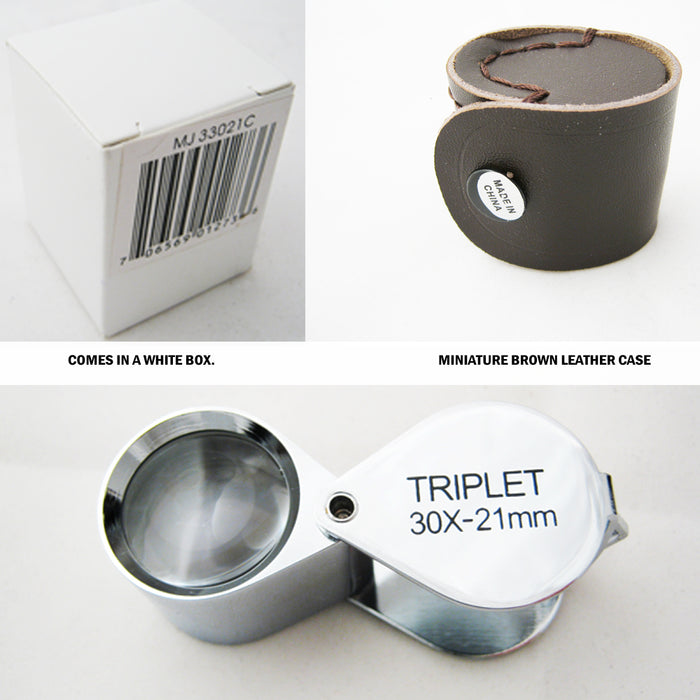 New Mini Illuminated Magnifier Jeweler Eye Jewelry Loupe Loop Led Light 30x 21mm